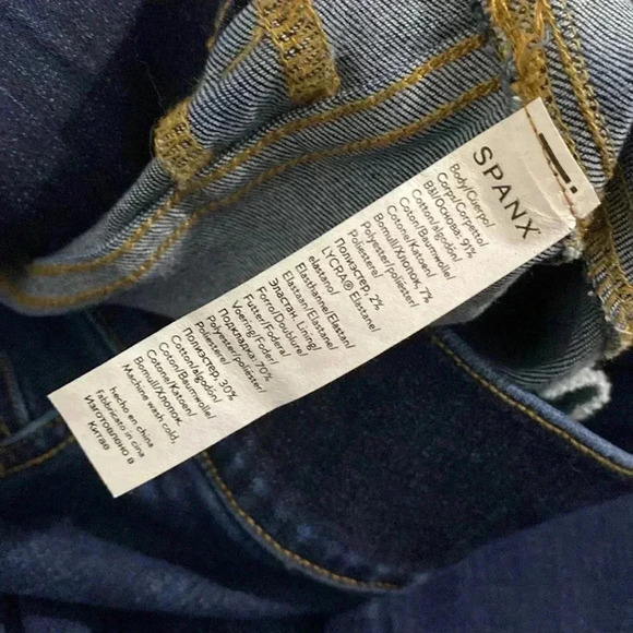 SPANX Flare Jeans Pull On Dark Wash Midnight Blue Plus Size 1X - Picture 14 of 16